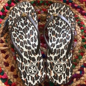 Tory Burch wedge flip flops
